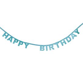Blue Happy Birthday  - party garland